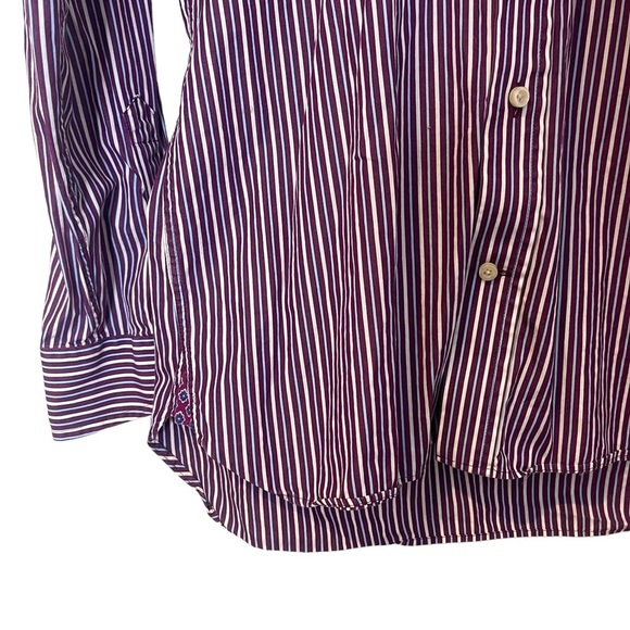 Ted Baker Endurance Ted’s Classic Fit Striped Floral Button Up Shirt Size 2 - Picture 10 of 15